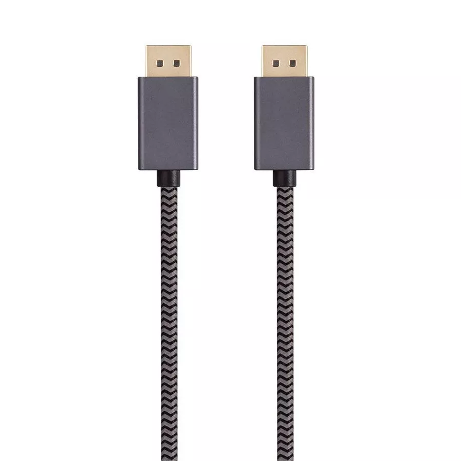 6Ft DisplayPort 1.4 Nylon Braided Video Cable Non‑Locking Plug