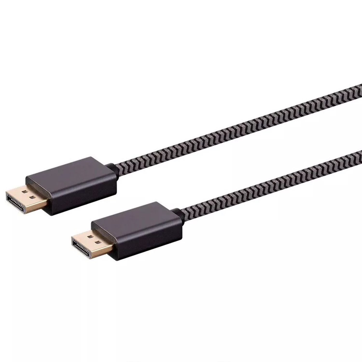 6Ft DisplayPort 1.4 Nylon Braided Video Cable Non‑Locking Plug