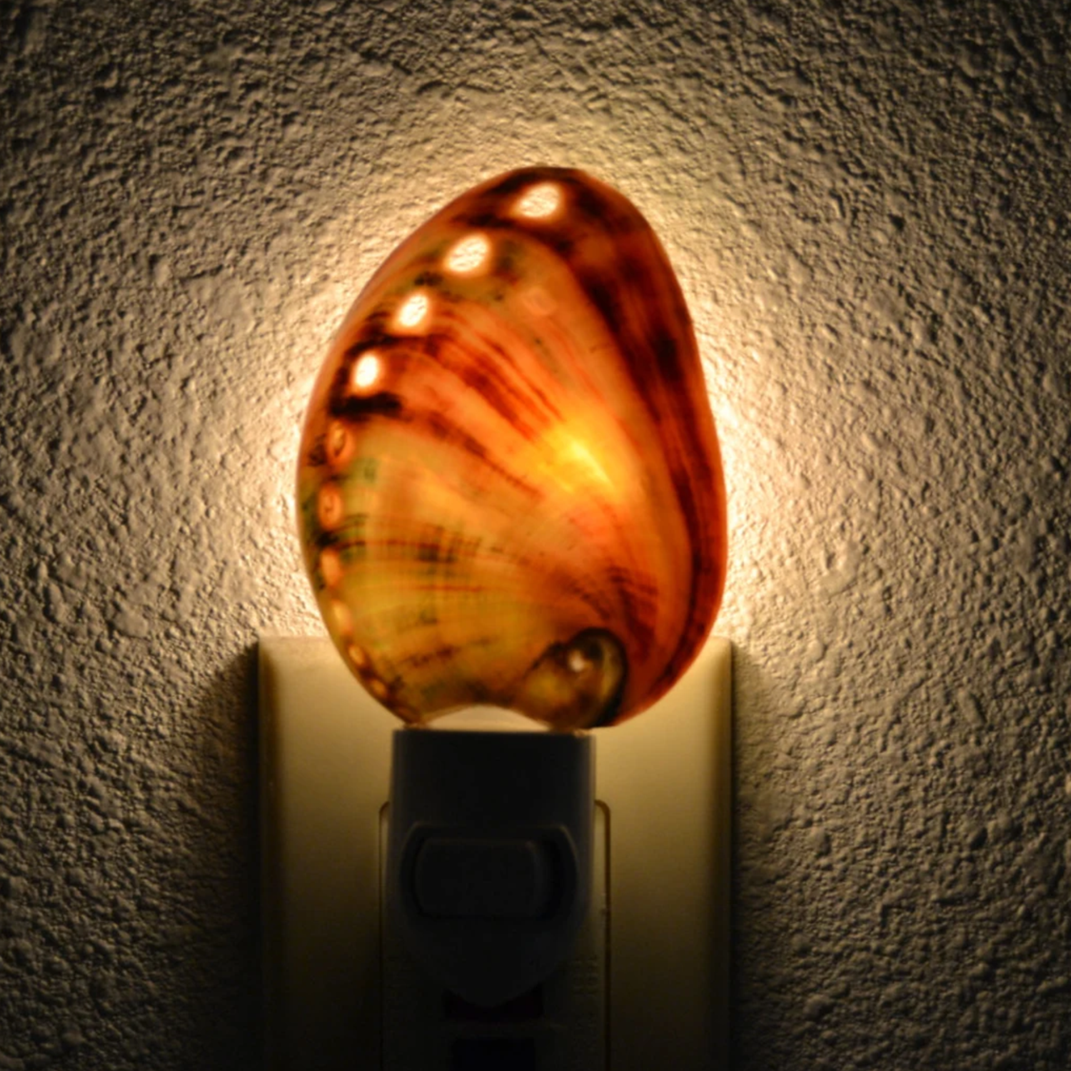 Coastal Seashell Plug-In Night Light, Natural Shell Wall Socket Lamp For Bathroom, Hallway And Nautical Interior Decoration