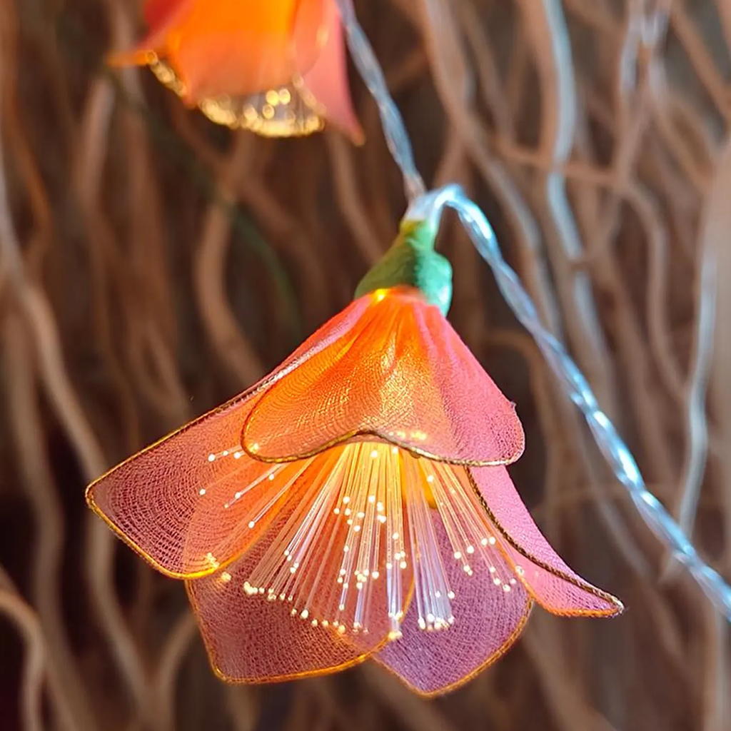 Handcrafted Floral String Lights, Warm Blossom LED Garland Lights For Room Styling, Events And Thoughtful Gifting